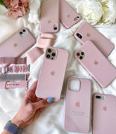 Husa silicon cu microfibra - iPhone - PINK SAND